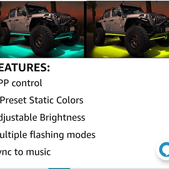 Car Underglow Lights, 4Pcs Multicolor Bluetooth Music Chasing Kit App Control - Picture 8 of 13